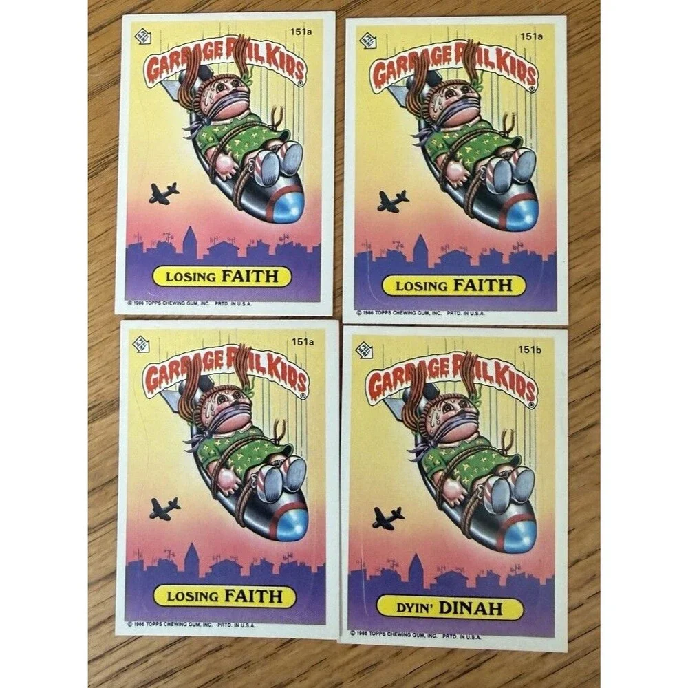 Losing Faith Dyin' Dinah 1986 Topps Garbage Pail Kids OS4 Lot 4 Cards
